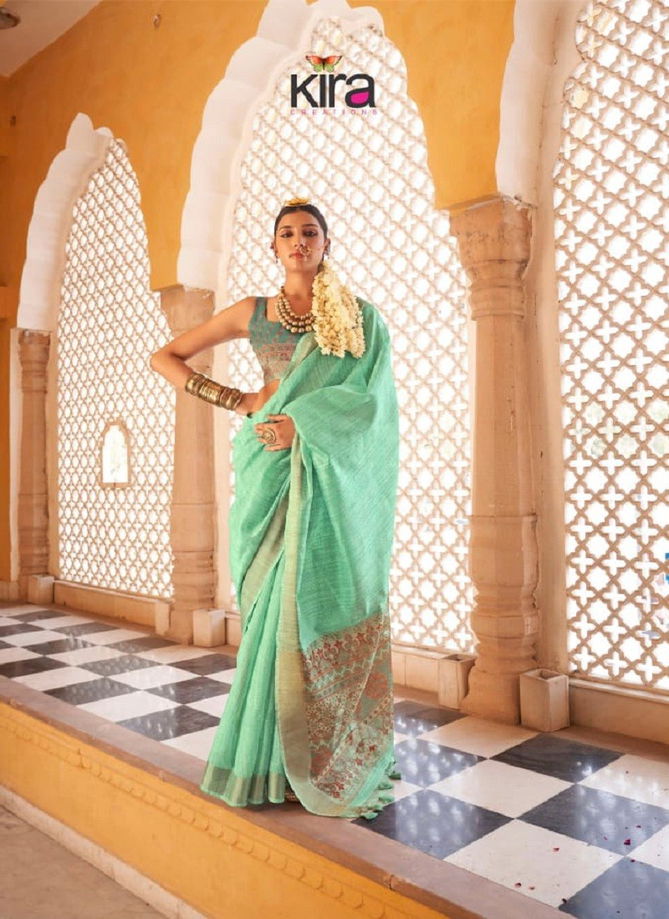 Kinaara By Kira Tusser Linen Saree Wholesalers In Delhi