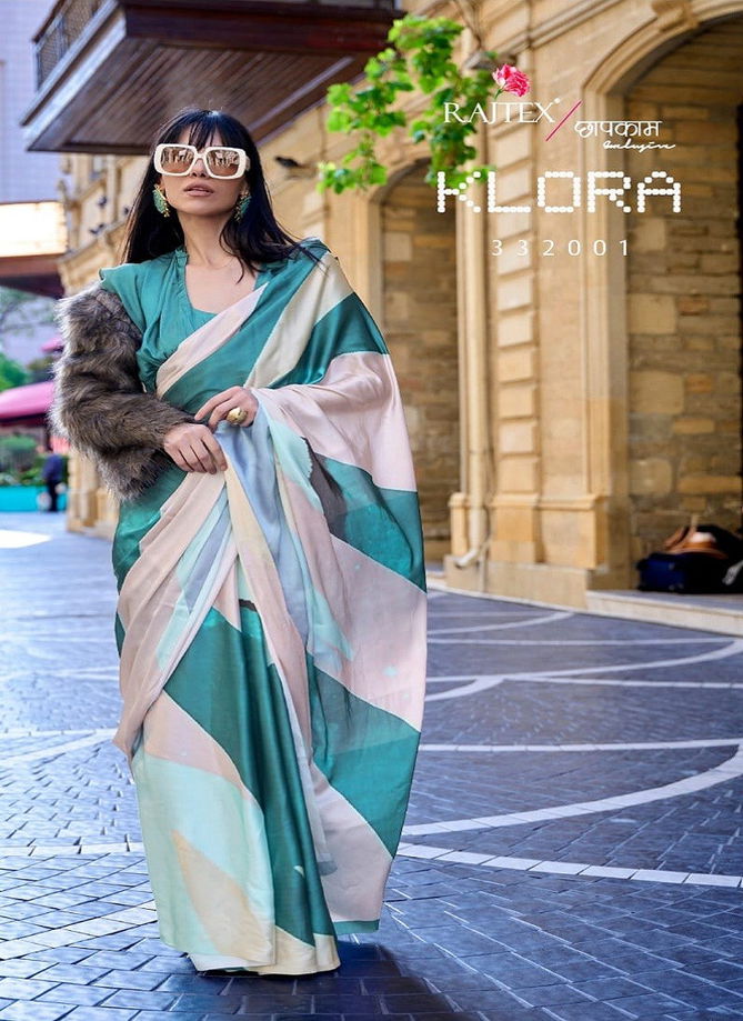 Klora By Rajtex Satin Crepe Printed Saree Catalog