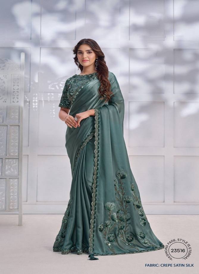 Majestica By Mahotsav Crepe Satin Silk Designer Saree Catalog