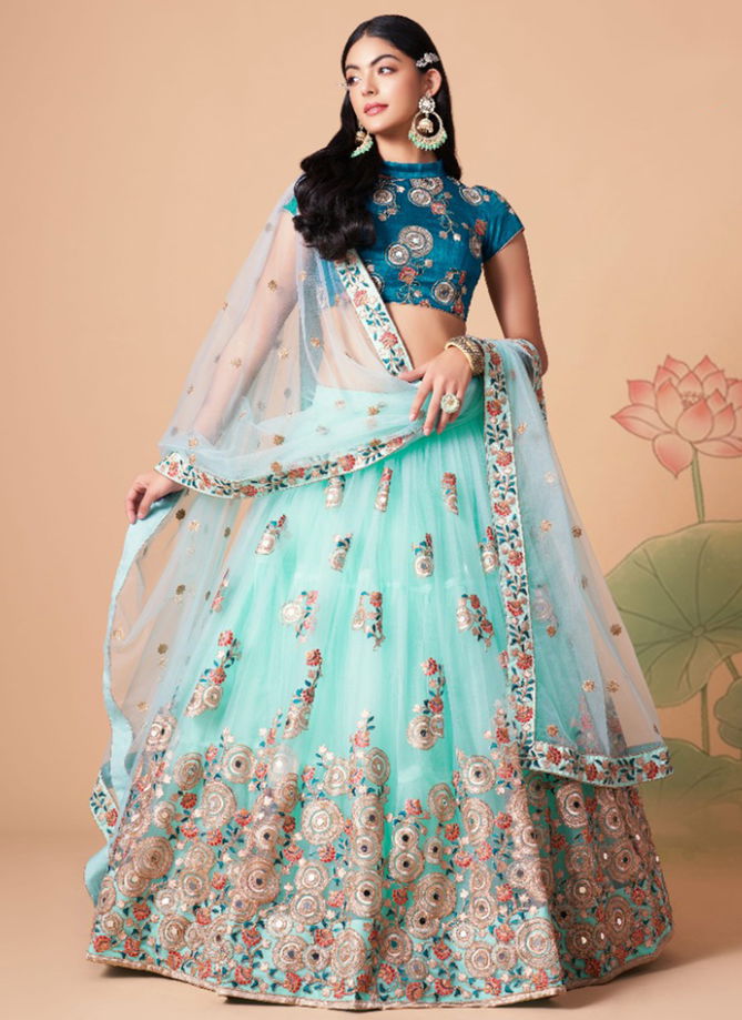 Sea Green Colour Neo Romantic Vol 3 Wholesale Party Wear Lehenga Choli Catalog 7320