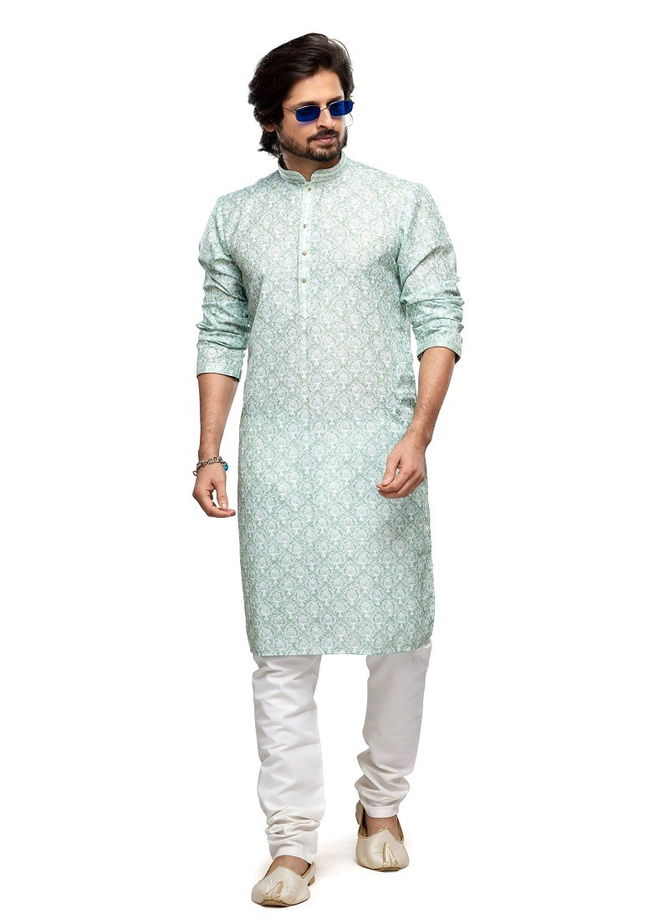 Occasion Mens Wear Designer Printed Stright Kurta Pajama Wholesale Shop In Surat