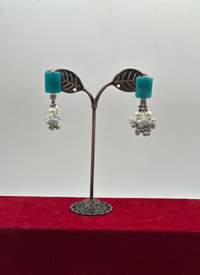 Sea Green Colour Occation Wear Earrings Catalog 788