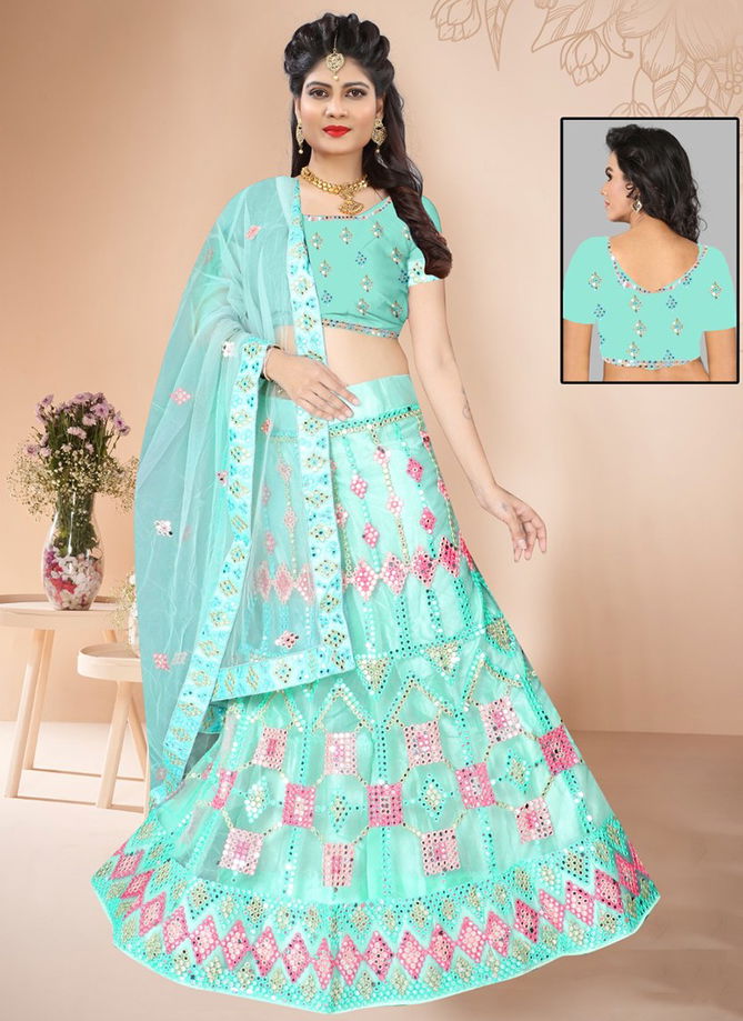 Sea Green Colour SSD Wedding Wear Wholesale Designer Lehenga Choli D12370