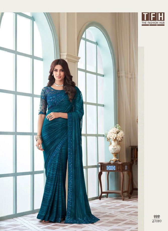 Silverscreen 17th Edition By Tfh Glass Silk Party wear Saree Catalog