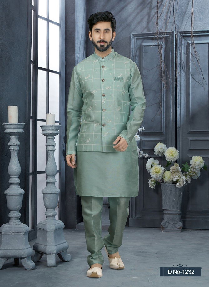 Vol 11 Function Wear Mens Modi Jacket Kurta Pajama Wholesale Online