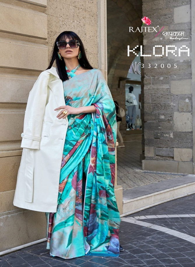 Klora By Rajtex Satin Crepe Printed Saree Catalog