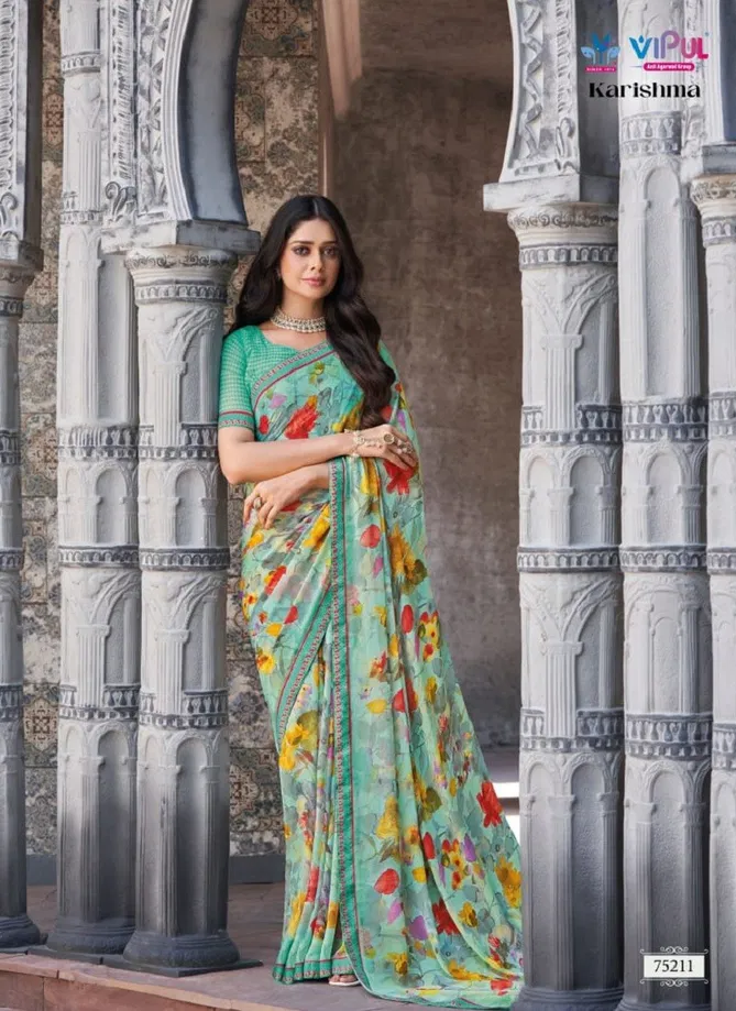 Karishma By Vipul Georgette Wear Sarees wholesale Online