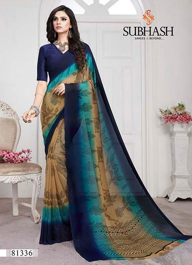 Subhash Saree New Year Designer Printed Georgette Elegant Daily Wear Simple Low Range Saree Collections