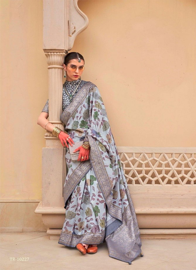 Pushpavatika By Trirath Floral P V Silk Printed Saree Wholesale Shop In Surat