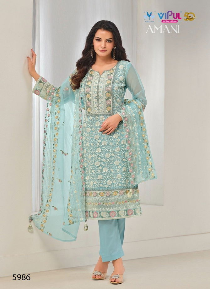 Amani By Vipul Organza Chiffon Embroidery Salwar Kameez Suppliers In India