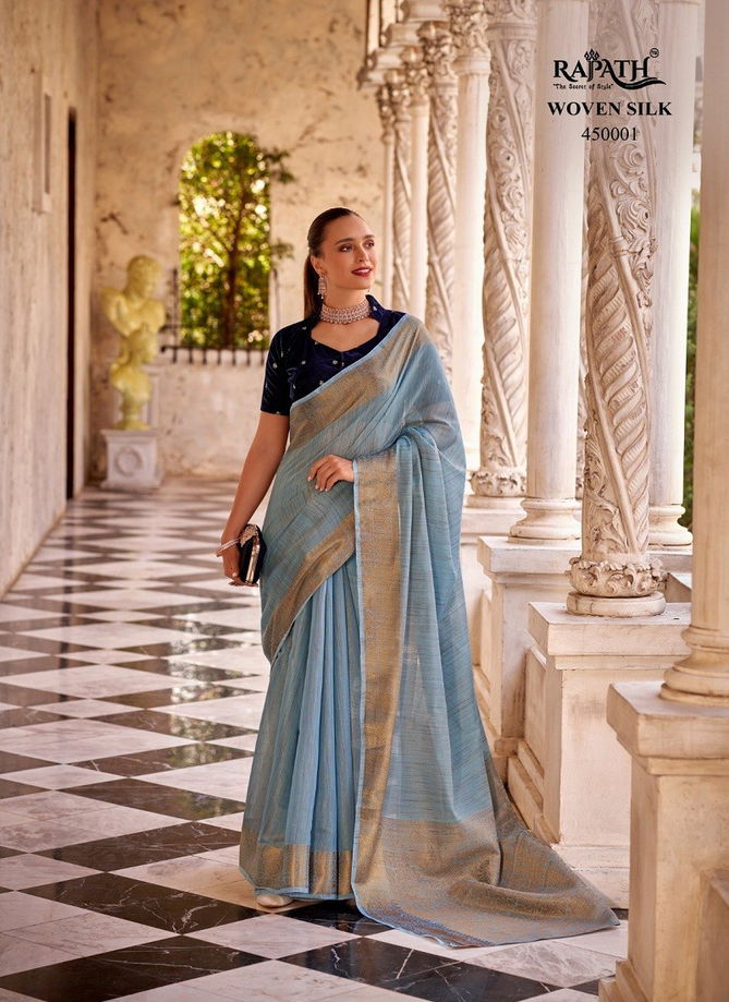 Delicate Silk By Rajpath Fancy Linen Wedding Sarees Wholesale Price In Surat