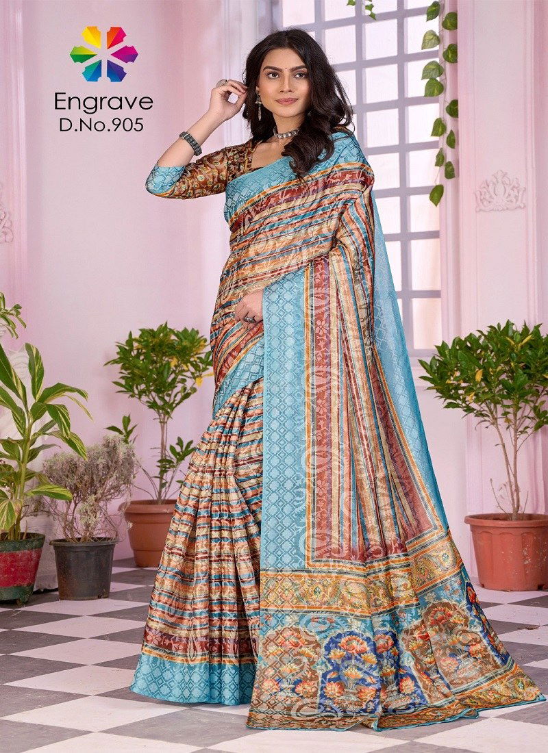 Engrave By Jivora Chanderi Silk Daily Wear Saree Suppliers In India