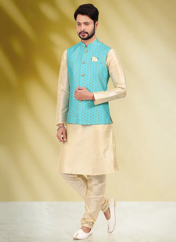 Ethnic Wear Wholesale Kurta Pajama With Jacket Catalog