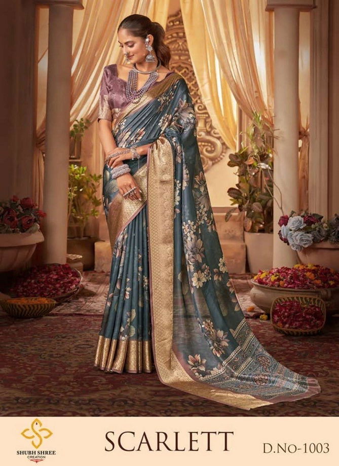 Scarlett By Shubh Shree Tussar Silk Designer Saree Catalog