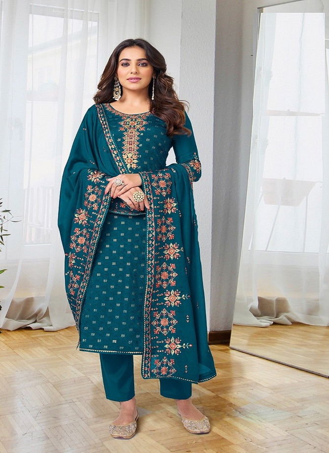 Teal Blue Colour Ashpreet Vol 8 By Eba Lifestyle Designer Salwar Suit Catalog 1517