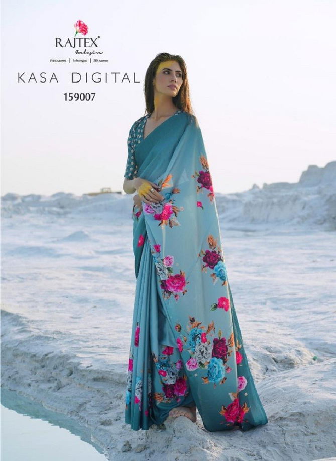 Kasa Digital 159001 TO 159009 By Rajtex Satin Crepe Saree Wholesale Market In Surat With Price