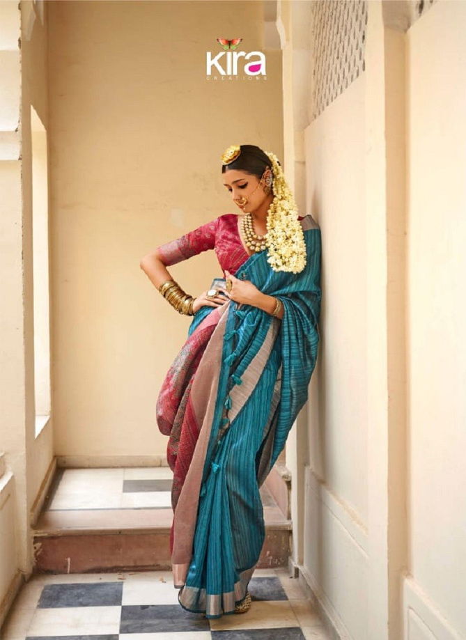 Kinaara By Kira Tusser Linen Saree Wholesalers In Delhi