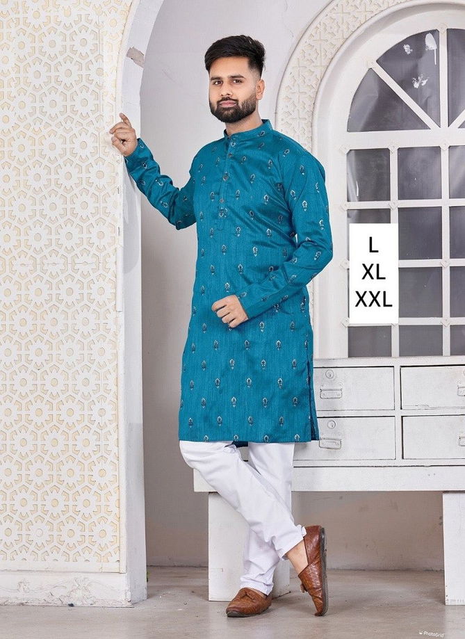 Teal Blue Colour Kurta Vol 11 Kurta With Pajama Catalog 1