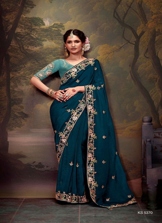 Naveli By Kimora Tissue Organza Weddding Wear Saree Suppliers In India