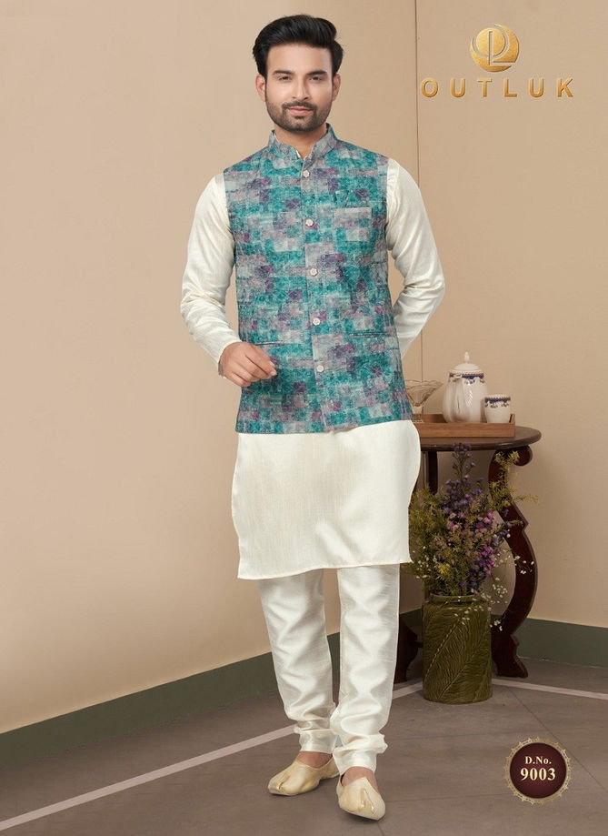 Outluk Wedding Collection Vol 9 Mens Wear Modi Jacket Kurta Pajama Exporters in India