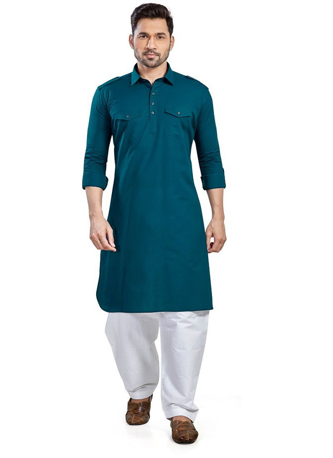 Teal Blue Colour RFSP 0001 Kurta Pajama Catalog G2B4495