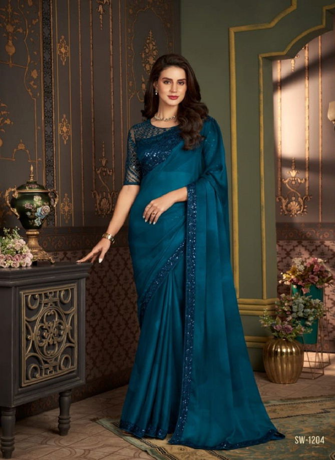 Sandalwood Vol 12 By Tfh Chiffon Party Wear Saree Catalog