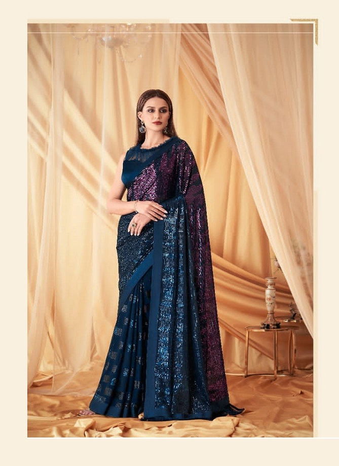 Sparkle 4 TFH New Latest Georgette Designer Party Wear Saree Suppliers In India