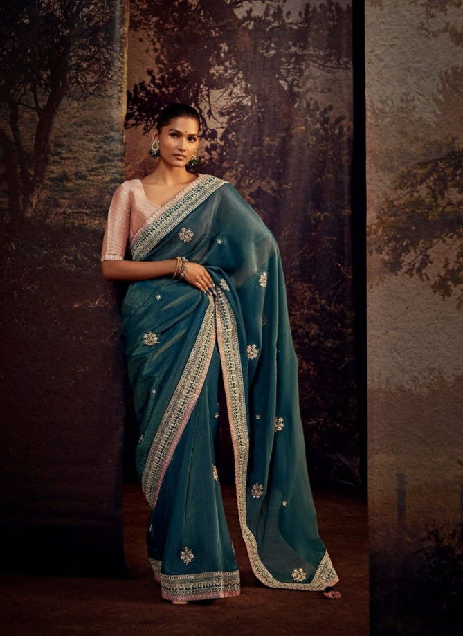 Teal Blue Kajal Vol 13 By Kimora Designer Saree Catalog 5261