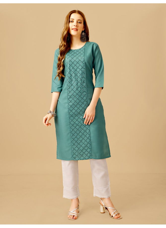 Teal Colour Aaradhna 1051 Kurti With Bottom Catalog 7