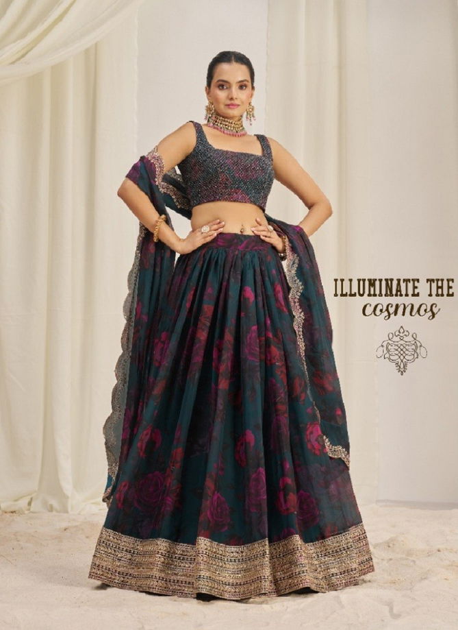 Floral Vol 9 By Arya Designs Organza Lehenga Choli Exporters In India