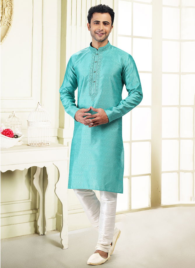 Teal Green Colour Function Wear Exclusive Wholesale Kurta Pajama Catalog 2022