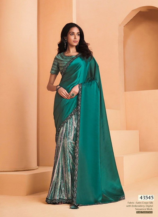 Helly By Mahotsav Satin Crepe Silk Wear Saree Wholesale Shop In Surat