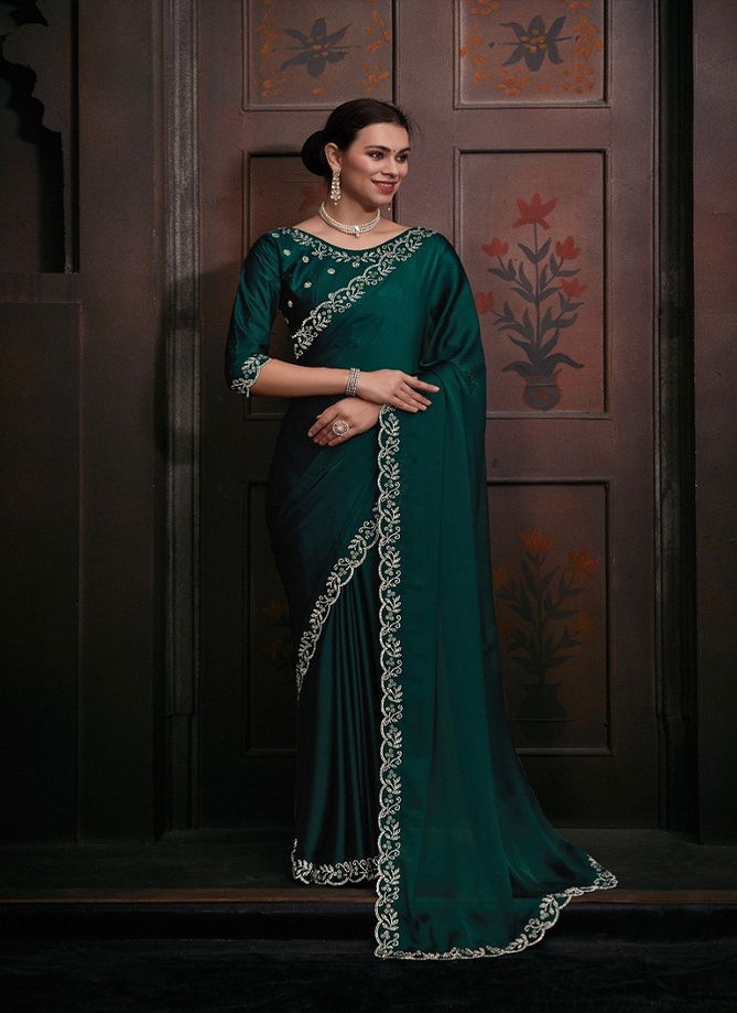 Mehek 752 A TO F Pure Satin Chiffon Party Wear Saree Wholesale Clothing Distributors In India