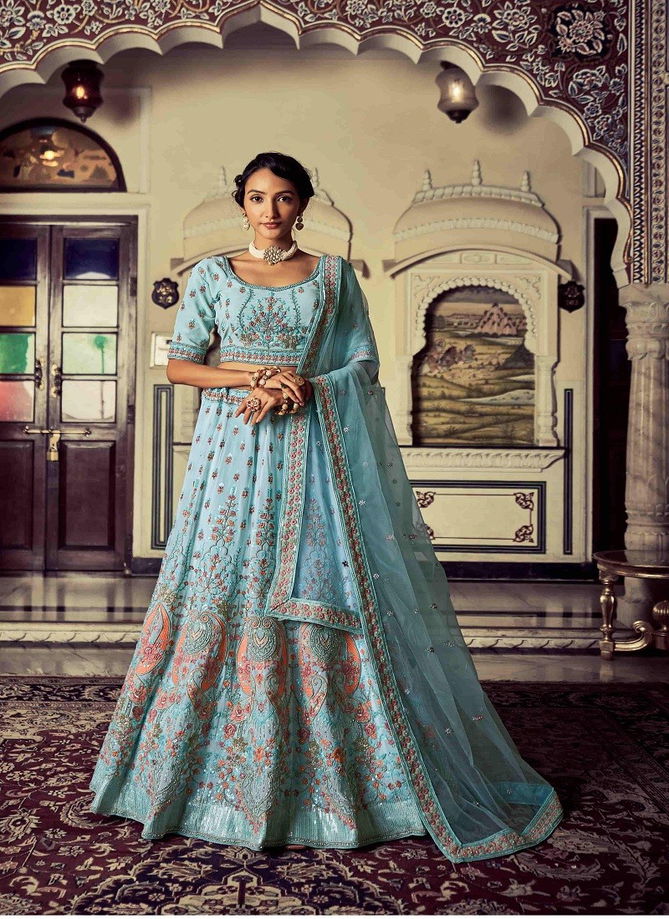 Turquoise Colour Kimaya Vol 3 By Arya Designs Designer Lehenga Choli Catalog 51003