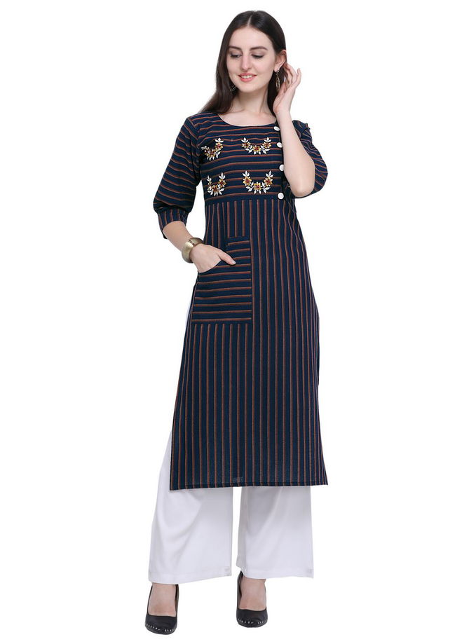 Velentino Rayon Latest Designer Party Wear Casual Wear Embroidery And Embellished Work Stylish Kurtis With Plazzo Collections