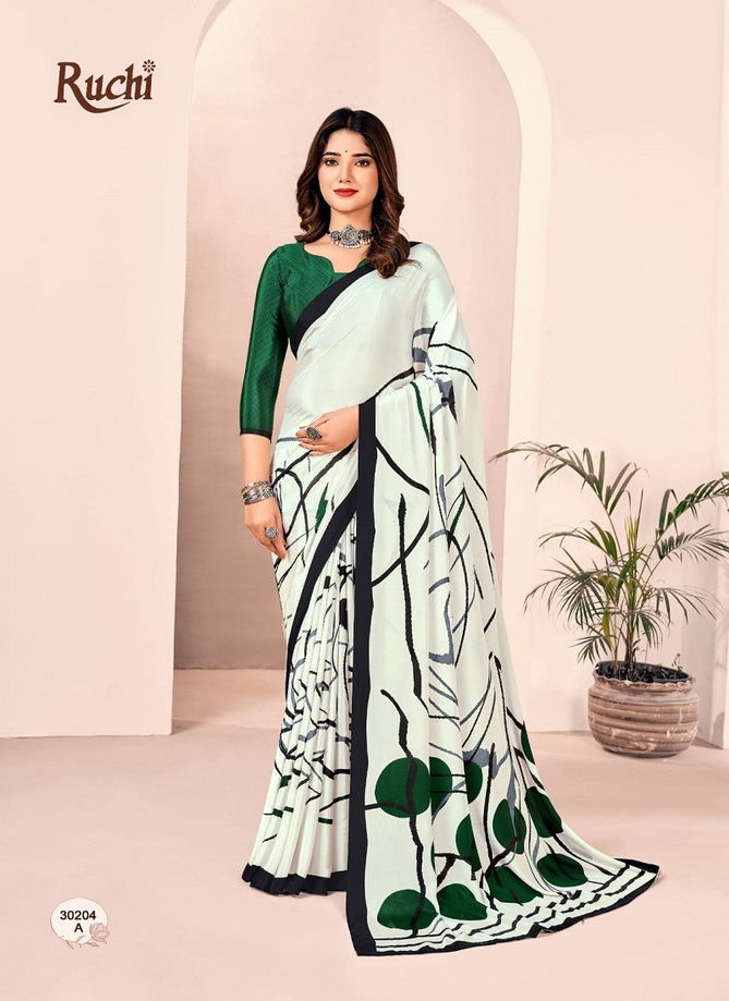 Vivanta Silk 28th Edition By Ruchi Printed Silk Crepe Saree Wholesalers in Delhi