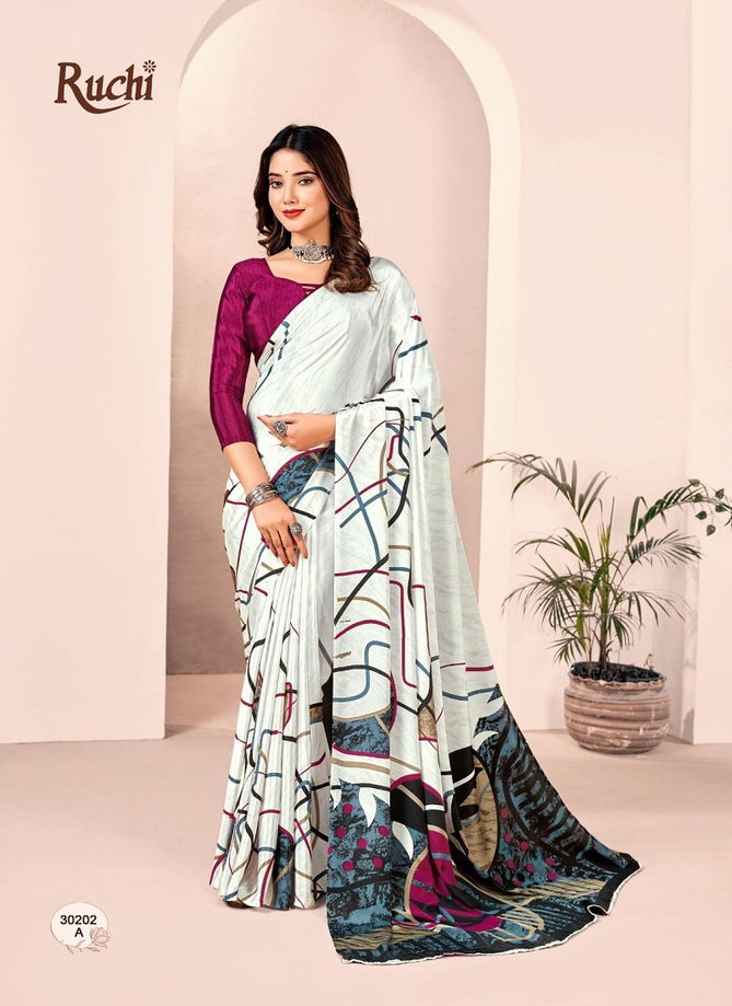 Vivanta Silk 28th Edition By Ruchi Printed Silk Crepe Saree Wholesalers in Delhi