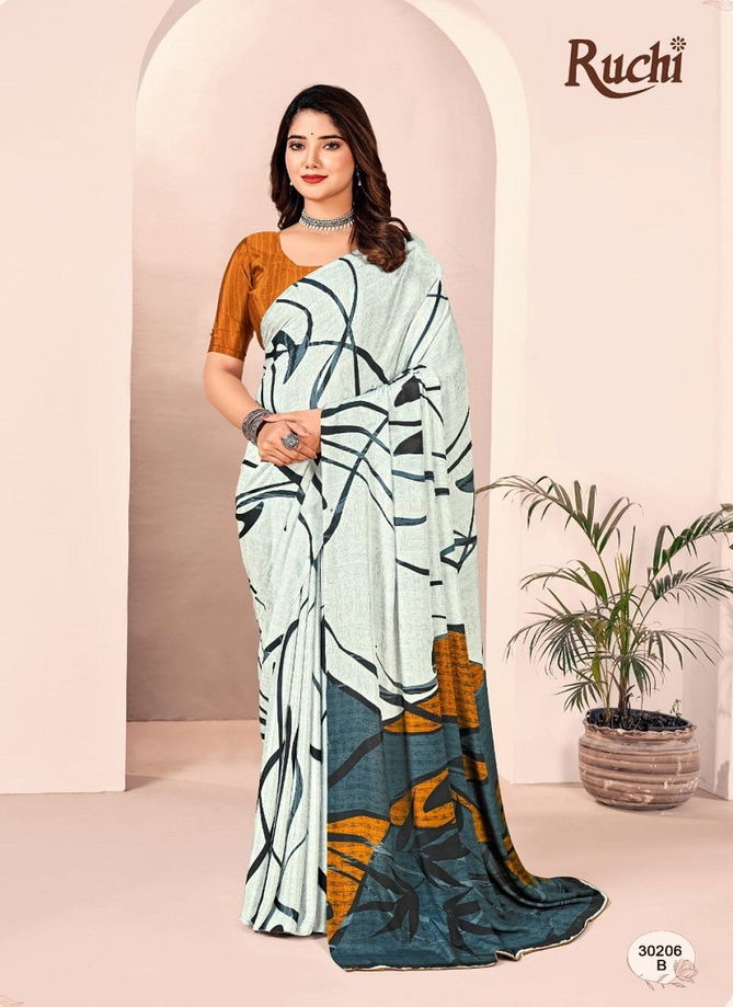 Vivanta Silk 28th Edition By Ruchi Printed Silk Crepe Saree Wholesalers in Delhi