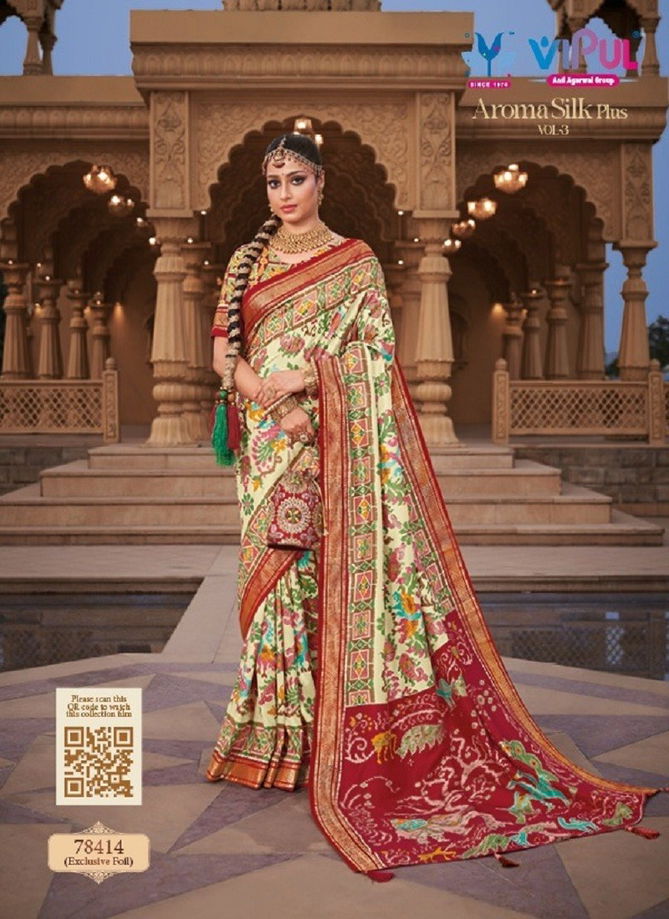 Aroma Silk Plus Vol 3 By Vipul Silk Designer Saree Catalog