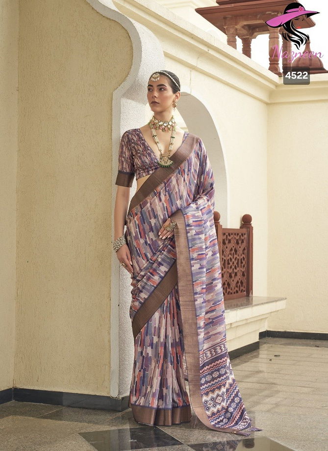 Nirvi By Nazneen Silk Digital Printed Designer Saree Catalog