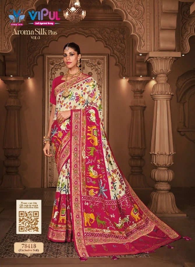 Aroma Silk Plus Vol 3 By Vipul Silk Designer Saree Catalog