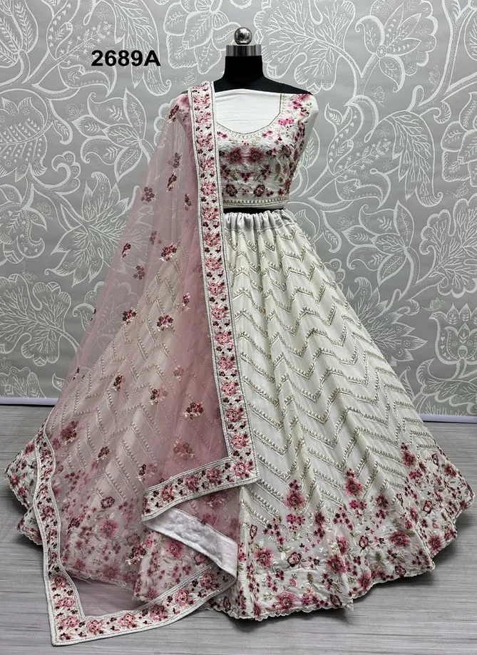 2689 A To C by Anjani Art Georgette Bridal Lehenga Choli Exporters In India