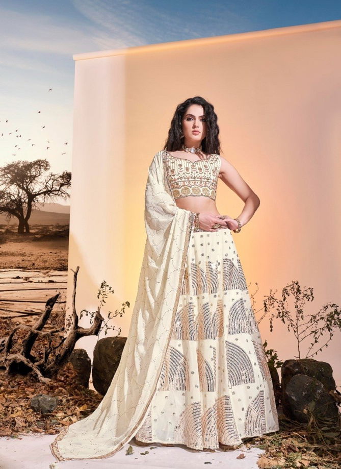 White Colour Euphoria Vol 10 By Arya 61001 To 61003 Party Wear Lehenga Choli Catalog 61003