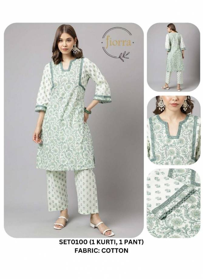 Fiorra SET0000 09 Summer Special Printed Cotton Kurti With Bottom Wholesale Online