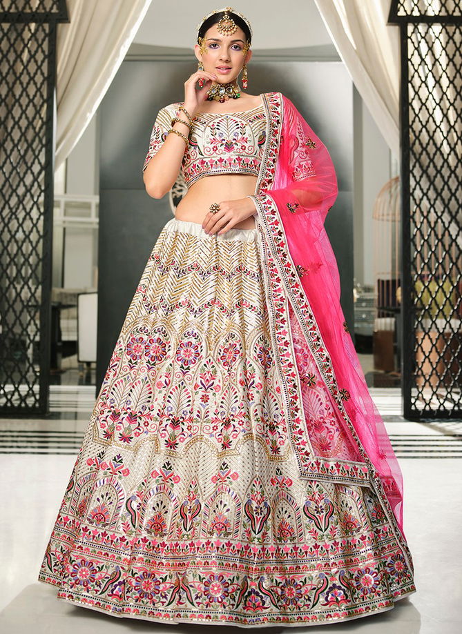 White Colour Guldasta Vol 13 Wholesale Party Wear Lehenga Choli Catalog 2146