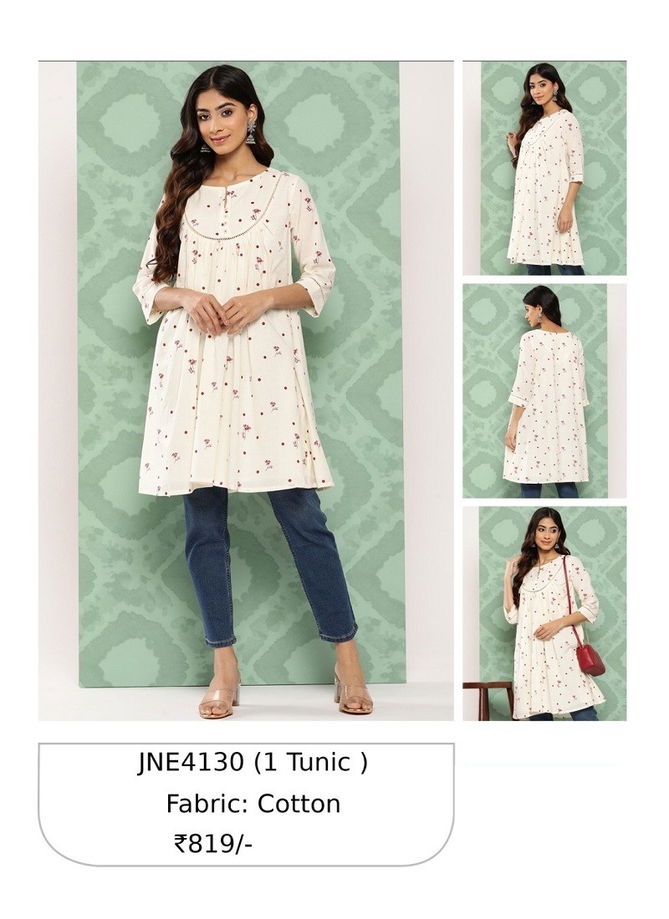 White Colour Janasya Designer Kurti Catalog 4130