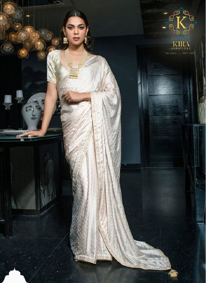 Kamyaa By Kira Wedding Wear Viscose Satin Saree Wholesale Market In Surat