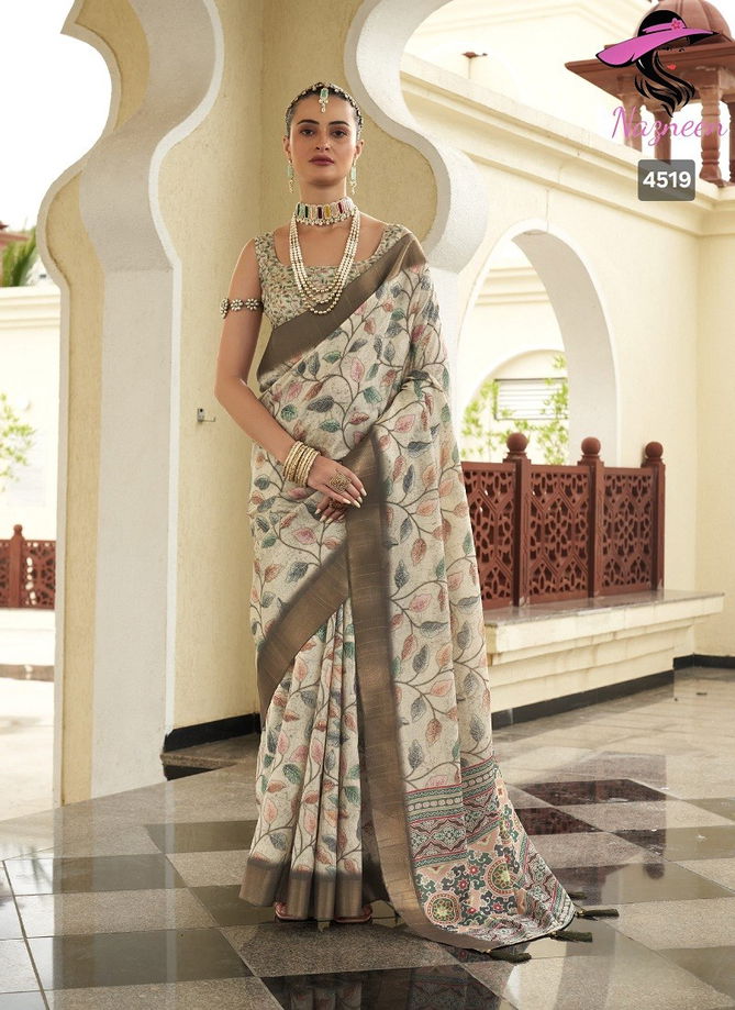 Nirvi By Nazneen Silk Digital Printed Designer Saree Catalog