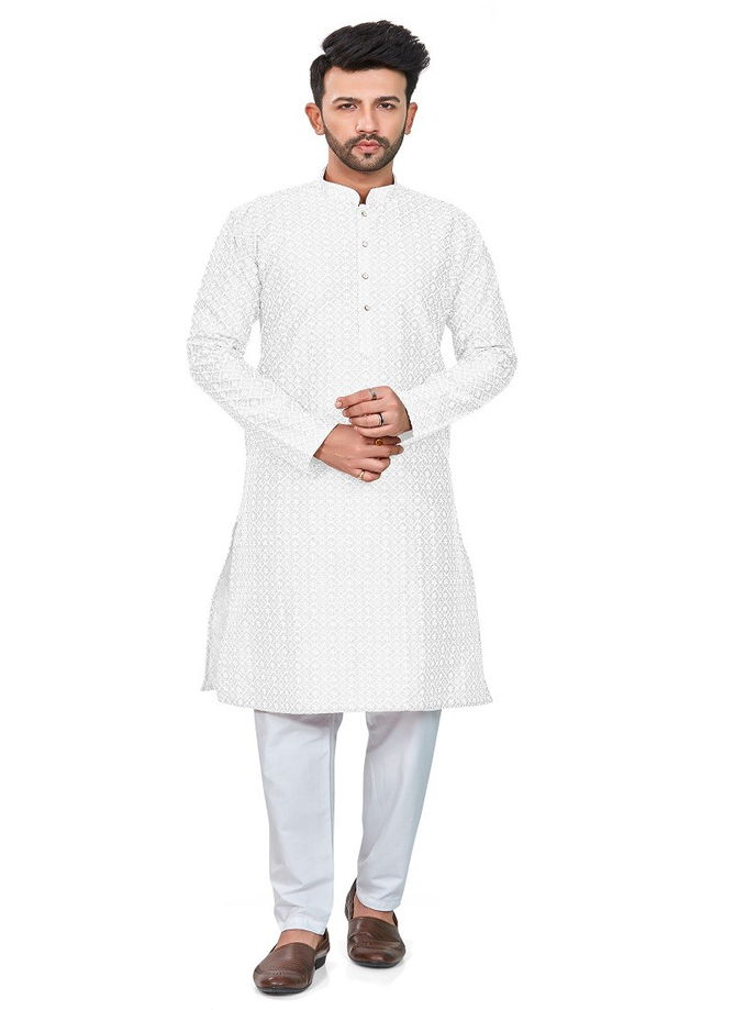 White Colour RFSK 0013 Kurta Pajama Catalog 1 White