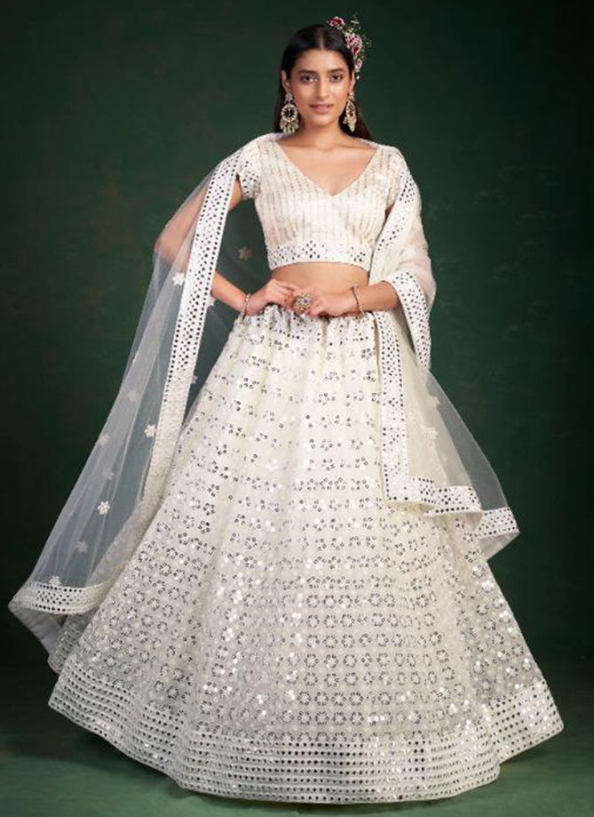 White Colour Royal Saga 5 Wholesale Party Wear Lehenga Choli Catalog 30005